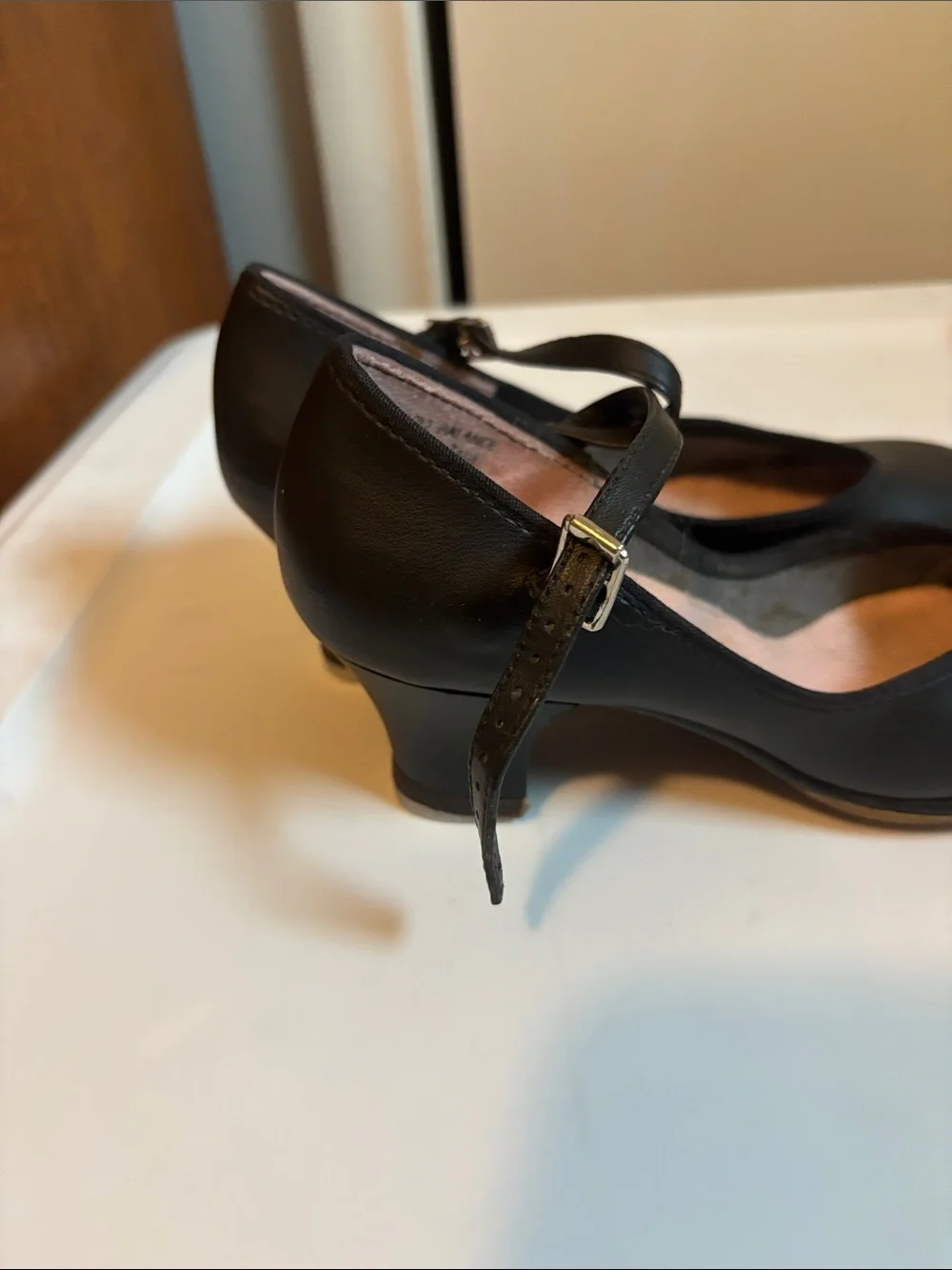 Capezio Black Mary Jane Ballet Flats with Pink Insole Size 4